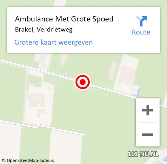 Locatie op kaart van de 112 melding: Ambulance Met Grote Spoed Naar Brakel, Verdrietweg op 30 mei 2020 10:58