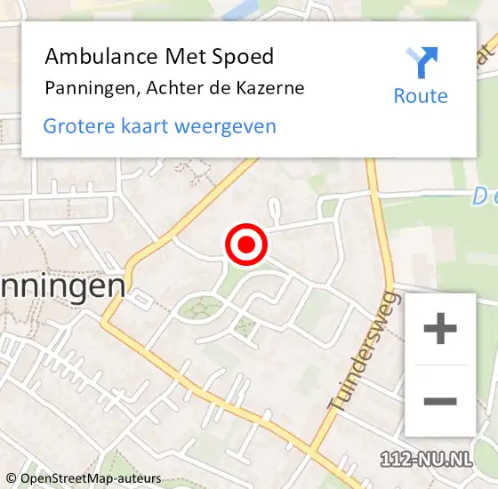 Locatie op kaart van de 112 melding: Ambulance Met Spoed Naar Panningen, Achter de Kazerne op 1 oktober 2013 09:40