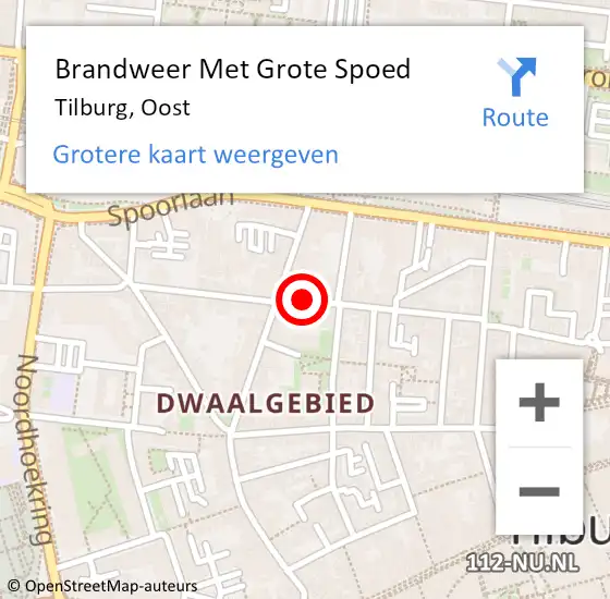 Locatie op kaart van de 112 melding: Brandweer Met Grote Spoed Naar Tilburg, Oost op 30 mei 2020 13:03