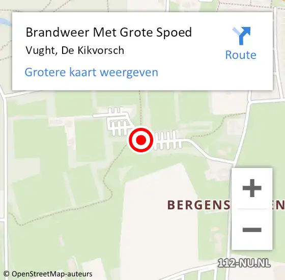 Locatie op kaart van de 112 melding: Brandweer Met Grote Spoed Naar Vught, De Kikvorsch op 30 mei 2020 13:03