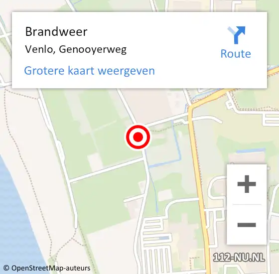 Locatie op kaart van de 112 melding: Brandweer Venlo, Genooyerweg op 30 mei 2020 13:21