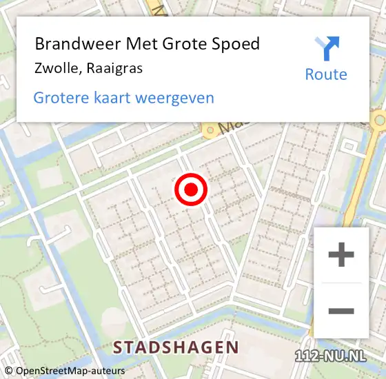 Locatie op kaart van de 112 melding: Brandweer Met Grote Spoed Naar Zwolle, Raaigras op 30 mei 2020 13:53