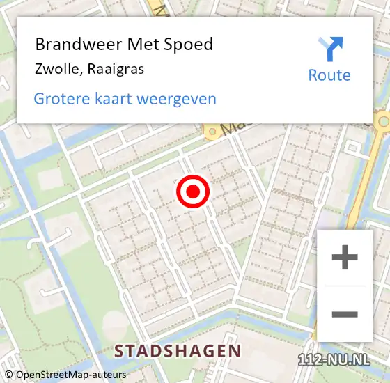 Locatie op kaart van de 112 melding: Brandweer Met Spoed Naar Zwolle, Raaigras op 30 mei 2020 14:24