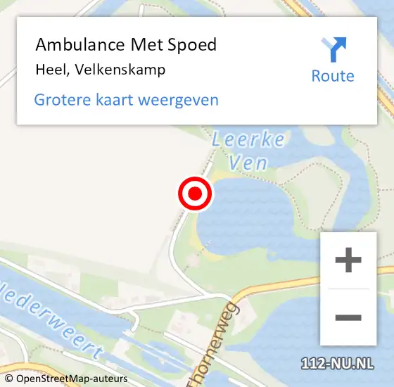 Locatie op kaart van de 112 melding: Ambulance Met Spoed Naar Heel, Velkenskamp op 30 mei 2020 14:54