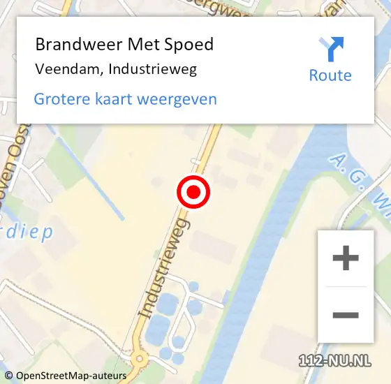 Locatie op kaart van de 112 melding: Brandweer Met Spoed Naar Veendam, Industrieweg op 8 mei 2014 08:30