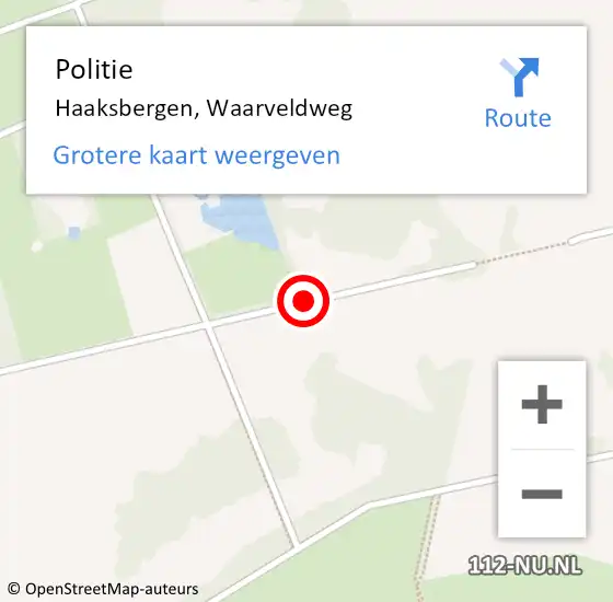 Locatie op kaart van de 112 melding: Politie Haaksbergen, Waarveldweg op 30 mei 2020 15:40