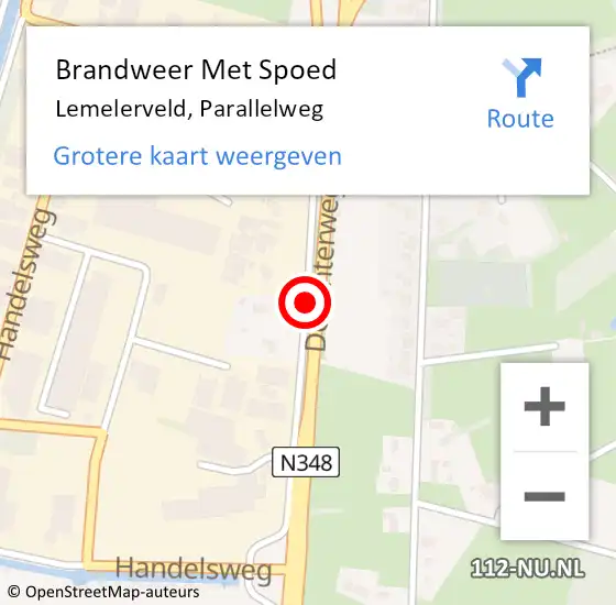Locatie op kaart van de 112 melding: Brandweer Met Spoed Naar Lemelerveld, Parallelweg op 30 mei 2020 16:02
