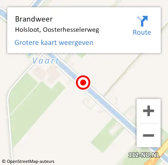 Locatie op kaart van de 112 melding: Brandweer Holsloot, Oosterhesselerweg op 30 mei 2020 16:46