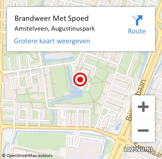 Locatie op kaart van de 112 melding: Brandweer Met Spoed Naar Amstelveen, Augustinuspark op 30 mei 2020 17:27