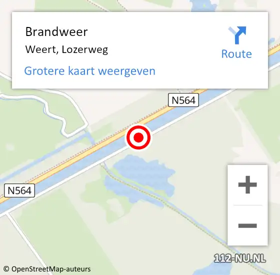 Locatie op kaart van de 112 melding: Brandweer Weert, Lozerweg op 30 mei 2020 17:27