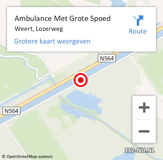 Locatie op kaart van de 112 melding: Ambulance Met Grote Spoed Naar Weert, Lozerweg op 30 mei 2020 17:40