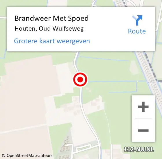 Locatie op kaart van de 112 melding: Brandweer Met Spoed Naar Houten, Oud Wulfseweg op 30 mei 2020 18:00