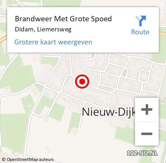 Locatie op kaart van de 112 melding: Brandweer Met Grote Spoed Naar Didam, Liemersweg op 30 mei 2020 18:18