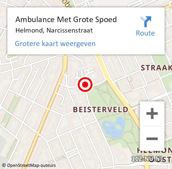 Locatie op kaart van de 112 melding: Ambulance Met Grote Spoed Naar Helmond, Narcissenstraat op 30 mei 2020 18:31