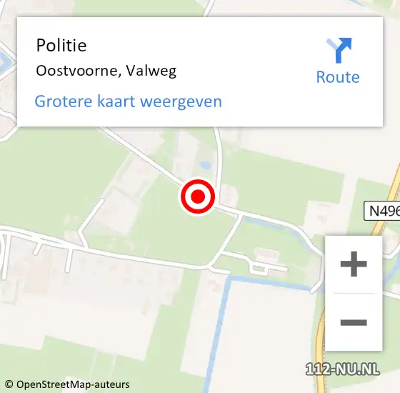 Locatie op kaart van de 112 melding: Politie Oostvoorne, Valweg op 30 mei 2020 20:12