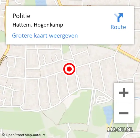 Locatie op kaart van de 112 melding: Politie Hattem, Hogenkamp op 30 mei 2020 20:54