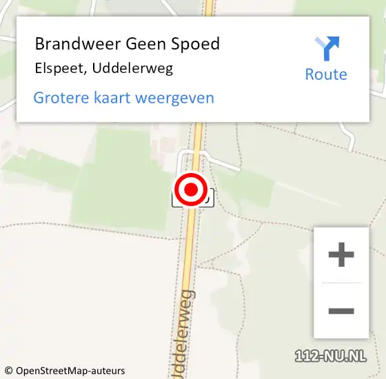 Locatie op kaart van de 112 melding: Brandweer Geen Spoed Naar Elspeet, Uddelerweg op 30 mei 2020 21:05