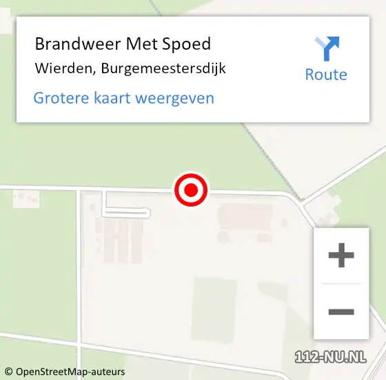 Locatie op kaart van de 112 melding: Brandweer Met Spoed Naar Wierden, Burgemeestersdijk op 30 mei 2020 21:10