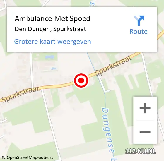 Locatie op kaart van de 112 melding: Ambulance Met Spoed Naar Den Dungen, Spurkstraat op 30 mei 2020 21:16