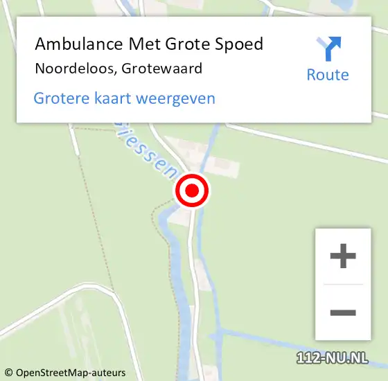 Locatie op kaart van de 112 melding: Ambulance Met Grote Spoed Naar Noordeloos, Grotewaard op 30 mei 2020 22:39