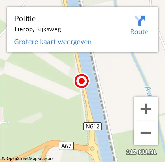 Locatie op kaart van de 112 melding: Politie Lierop, Rijksweg op 30 mei 2020 23:43