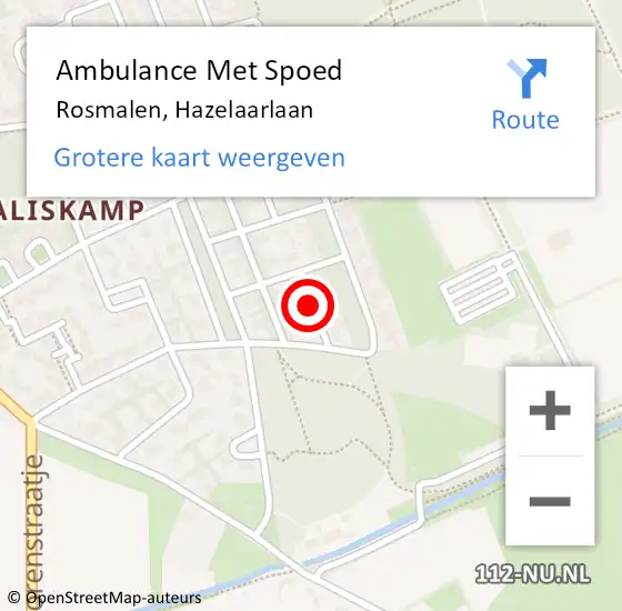 Locatie op kaart van de 112 melding: Ambulance Met Spoed Naar Rosmalen, Hazelaarlaan op 31 mei 2020 03:54