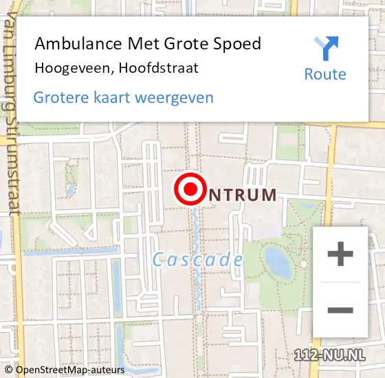 Locatie op kaart van de 112 melding: Ambulance Met Grote Spoed Naar Hoogeveen, Hoofdstraat op 31 mei 2020 04:14
