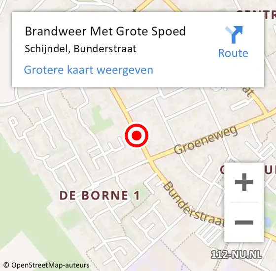 Locatie op kaart van de 112 melding: Brandweer Met Grote Spoed Naar Schijndel, Bunderstraat op 31 mei 2020 04:33