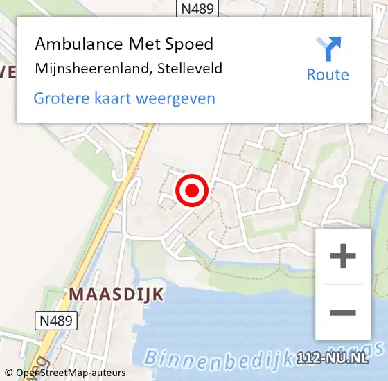 Locatie op kaart van de 112 melding: Ambulance Met Spoed Naar Mijnsheerenland, Stelleveld op 31 mei 2020 06:29