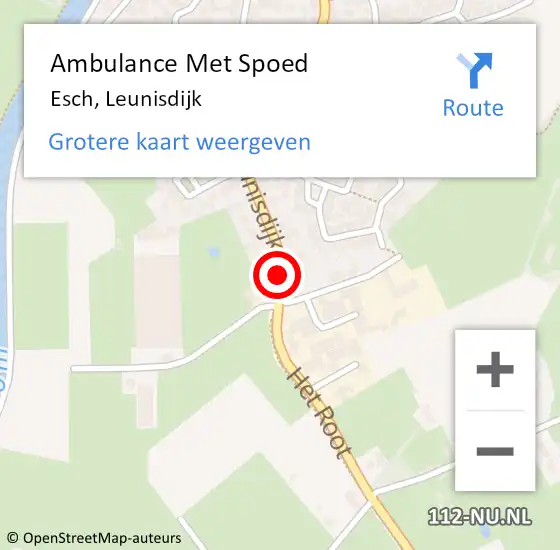 Locatie op kaart van de 112 melding: Ambulance Met Spoed Naar Esch, Leunisdijk op 31 mei 2020 08:50