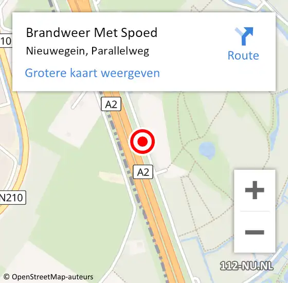 Locatie op kaart van de 112 melding: Brandweer Met Spoed Naar Nieuwegein, Parallelweg op 31 mei 2020 09:28