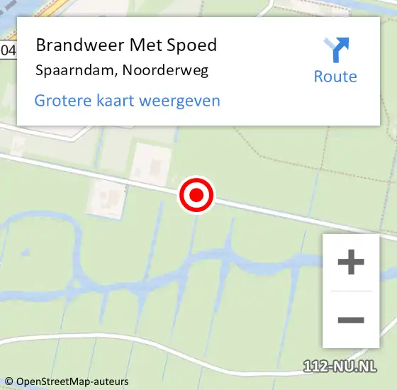 Locatie op kaart van de 112 melding: Brandweer Met Spoed Naar Spaarndam, Noorderweg op 31 mei 2020 10:09