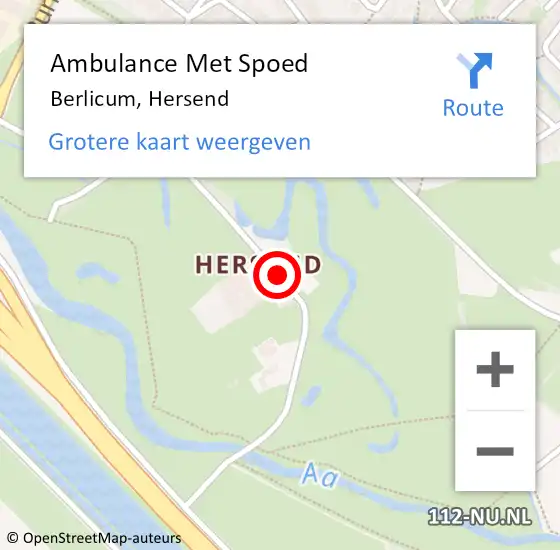 Locatie op kaart van de 112 melding: Ambulance Met Spoed Naar Berlicum, Hersend op 31 mei 2020 10:44