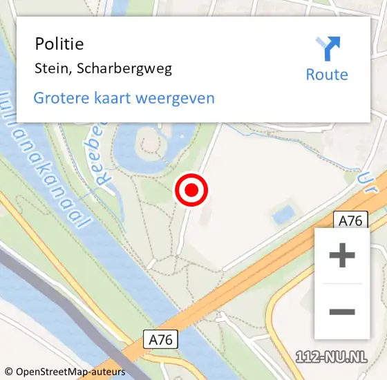 Locatie op kaart van de 112 melding: Politie Stein, Scharbergweg op 31 mei 2020 12:26