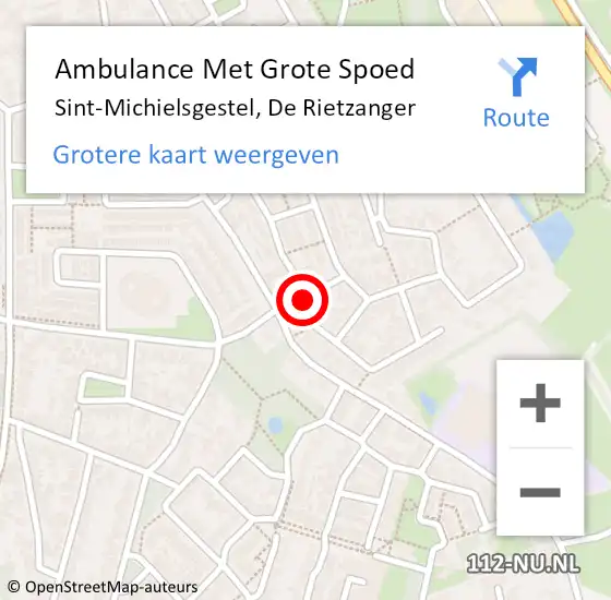 Locatie op kaart van de 112 melding: Ambulance Met Grote Spoed Naar Sint-Michielsgestel, De Rietzanger op 31 mei 2020 13:03
