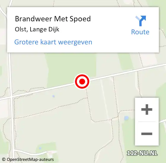 Locatie op kaart van de 112 melding: Brandweer Met Spoed Naar Olst, Lange Dijk op 31 mei 2020 13:16