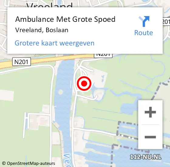 Locatie op kaart van de 112 melding: Ambulance Met Grote Spoed Naar Vreeland, Boslaan op 31 mei 2020 13:30