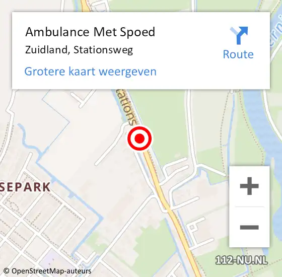 Locatie op kaart van de 112 melding: Ambulance Met Spoed Naar Zuidland, Stationsweg op 31 mei 2020 14:40
