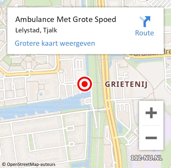 Locatie op kaart van de 112 melding: Ambulance Met Grote Spoed Naar Lelystad, Tjalk op 31 mei 2020 15:31