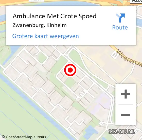 Locatie op kaart van de 112 melding: Ambulance Met Grote Spoed Naar Zwanenburg, Kinheim op 31 mei 2020 15:35