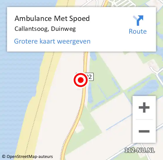 Locatie op kaart van de 112 melding: Ambulance Met Spoed Naar Callantsoog, Duinweg op 31 mei 2020 15:57