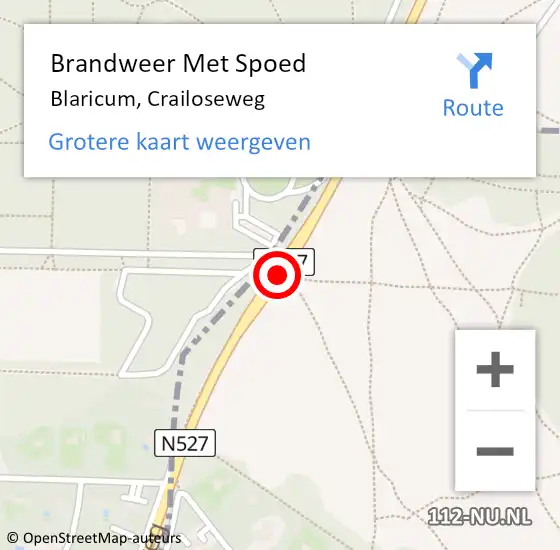 Locatie op kaart van de 112 melding: Brandweer Met Spoed Naar Blaricum, Crailoseweg op 31 mei 2020 17:46