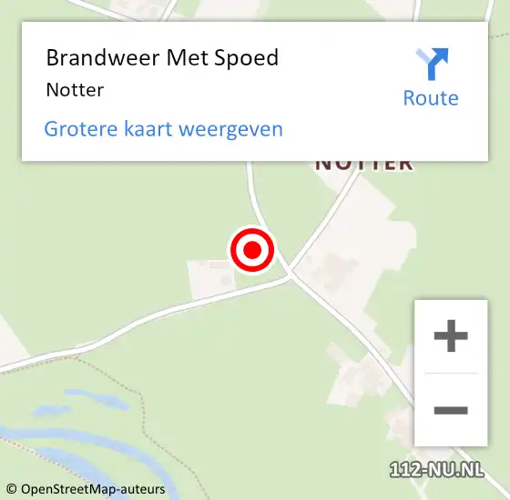 Locatie op kaart van de 112 melding: Brandweer Met Spoed Naar Notter op 31 mei 2020 18:12