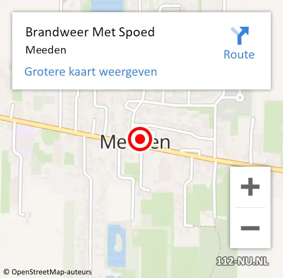 Locatie op kaart van de 112 melding: Brandweer Met Spoed Naar Meeden op 31 mei 2020 18:49