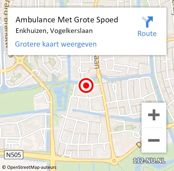 Locatie op kaart van de 112 melding: Ambulance Met Grote Spoed Naar Enkhuizen, Vogelkerslaan op 31 mei 2020 19:23