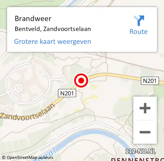 Locatie op kaart van de 112 melding: Brandweer Bentveld, Zandvoortselaan op 31 mei 2020 19:24