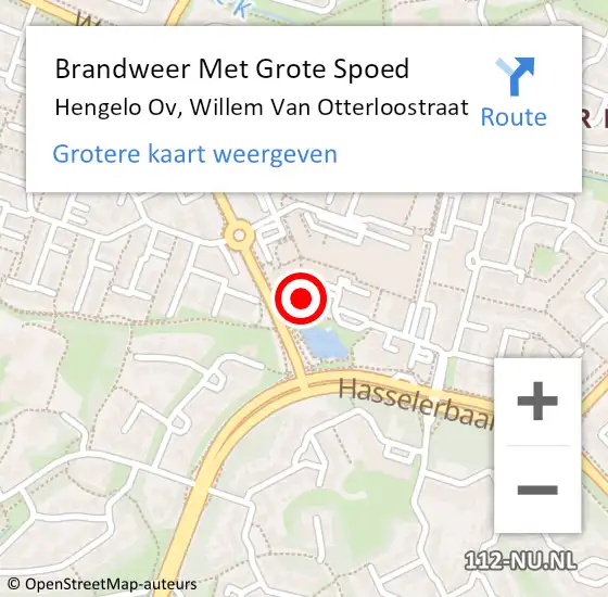 Locatie op kaart van de 112 melding: Brandweer Met Grote Spoed Naar Hengelo Ov, Willem Van Otterloostraat op 31 mei 2020 20:53