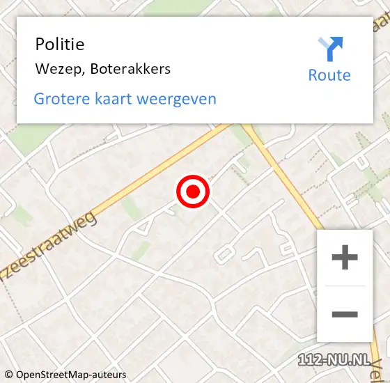 Locatie op kaart van de 112 melding: Politie Wezep, Boterakkers op 31 mei 2020 20:53