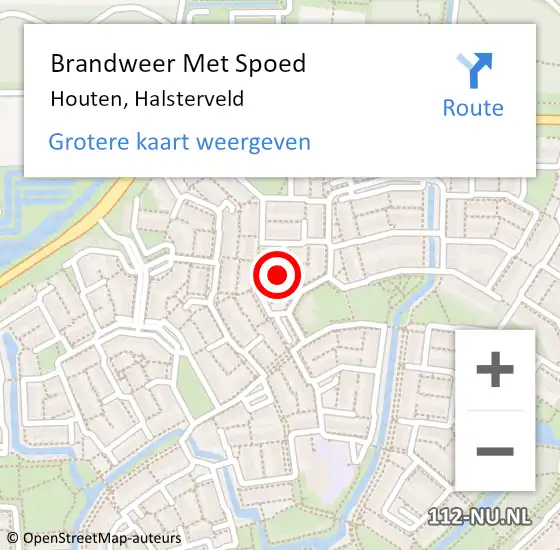 Locatie op kaart van de 112 melding: Brandweer Met Spoed Naar Houten, Halsterveld op 31 mei 2020 21:20