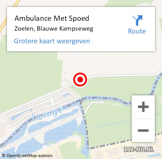 Locatie op kaart van de 112 melding: Ambulance Met Spoed Naar Zoelen, Blauwe Kampseweg op 31 mei 2020 22:19